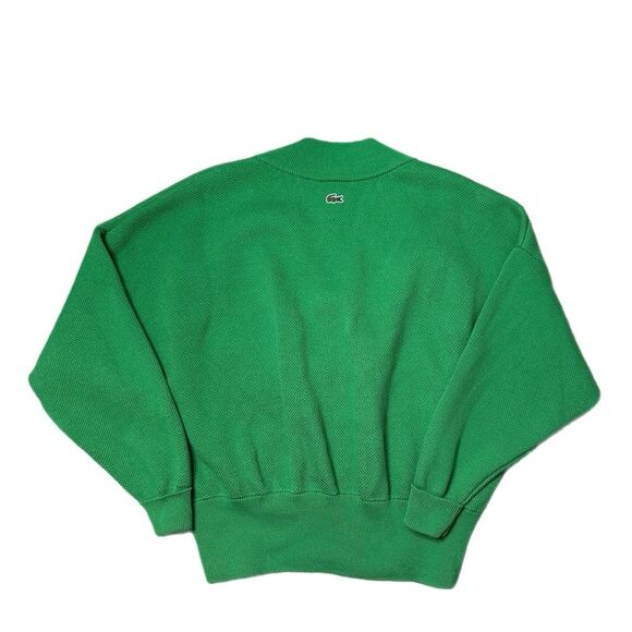 Lacoste Live V-Neck Emblem Blazon Patch Sweater Green Size 38 - M - Picture 5 of 13